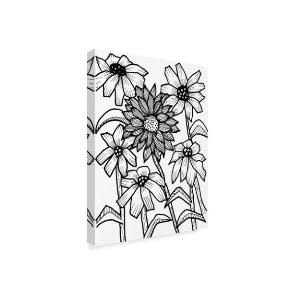 Laura Miller 'Coneflower Line Art' Canvas Art,24x32